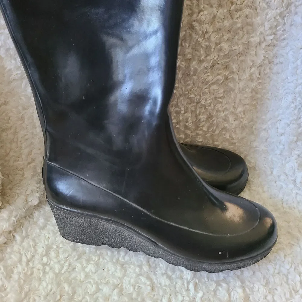 Sperry‎ Top Sider Wedge Pull-on Rubber Rain Boots sz 10